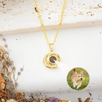 Personalized Concentric Circles Photo Projection Necklace Anniversary Birthday Gift for Women