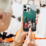 Spersonalizowane etui na iPhone'a Witch Vampire Bat Pumpkin z imionami dzieci 1- 6 Urodziny Halloween Prezent dla rodziny