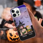 Spersonalizowane etui na iPhone'a Witch Vampire Bat Pumpkin z imionami dzieci 1- 6 Urodziny Halloween Prezent dla rodziny