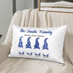Personalizzato carino Hanukkah Gnome famiglia Throw Pillow Cover con 1-8 nomi Happy Hanukkah regalo per la famiglia ebraica