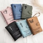 Personalized Cross Style Tri-Fold Name Wristlet Wallet with Card Holder Religious Gift Christmas Gift for Christian Women