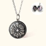 Collar Personalizado Girasol con Foto Caja Redonda Relicario Collar Navidad Cumpleaños Regalo para Mujer Amiga