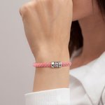 Personalized 1-9 Beads Unisex Braided Leather Bracelet with Engraved Names Father's Day Birthday Valentine's Day Gift for Family