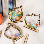 Ornement de bureau personnalisé en bois en forme de pomme avec 1-24 cœurs et texte Décoration de bureau Cadeau d'anniversaire pour professeur