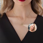 Personalisierte Wassertropfen Foto Projektion Zirkon Halskette Jahrestag Geburtstag Valentinstag Geschenk für Frauen