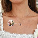 Personalized Concentric Circles Photo Projection Necklace Anniversary Birthday Gift for Women