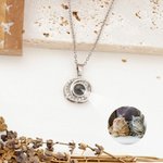 Personalized Concentric Circles Photo Projection Necklace Anniversary Birthday Gift for Women