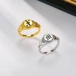 Personalised Vintage Gothic Initial Ring Old English Letter Signet Jewellery Birthday Anniversary Halloween Gift for Women