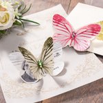 Spilla personalizzata in seta a forma di farfalla con testo fotografico e cristallo Regalo di nozze commemorativo per la sposa