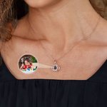 Personalized Concentric Circles Photo Projection Necklace Anniversary Birthday Gift for Women