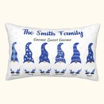 Personalizzato carino Hanukkah Gnome famiglia Throw Pillow Cover con 1-8 nomi Happy Hanukkah regalo per la famiglia ebraica