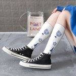 Gepersonaliseerde Schattige Chanoeka Kabouter Volwassen Crew Sokken Kniehoge Sokken met Naam Comfort Ademend Gelukkig Chanoeka Cadeau voor Joodse Fami