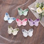 Spilla personalizzata in seta a forma di farfalla con testo fotografico e cristallo Regalo di nozze commemorativo per la sposa
