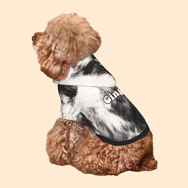 Personalisierte Faux Rindsleder drucken kleine Hundekatze Hoodie Kleidung mit Namen Haustier Versammlung Hund spazieren Geschenk für Tierliebhaber