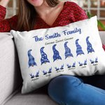 Personalizzato carino Hanukkah Gnome famiglia Throw Pillow Cover con 1-8 nomi Happy Hanukkah regalo per la famiglia ebraica