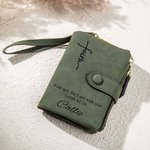 Personalized Cross Style Tri-Fold Name Wristlet Wallet with Card Holder Religious Gift Christmas Gift for Christian Women