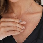 Personalized Concentric Circles Photo Projection Necklace Anniversary Birthday Gift for Women