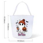 Sac à Bonbons Personnalisé avec Nom Coloré Design Fantôme Citrouille Chauve-souris Cadeau d'Halloween pour Enfants