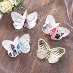 Spilla personalizzata in seta a forma di farfalla con testo fotografico e cristallo Regalo di nozze commemorativo per la sposa