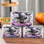 Personlig söt Highland Cow Pumpkin Bat Biscuit Tin Box med namn Halloween Party Present till vänner barn
