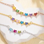 Collana personalizzata con stella a forma di cuore 1-6 pietre di nascita Festa della mamma Regalo di compleanno per lei