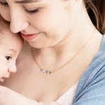 Collana personalizzata con stella a forma di cuore 1-6 pietre di nascita Festa della mamma Regalo di compleanno per lei
