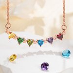 Collana personalizzata con stella a forma di cuore 1-6 pietre di nascita Festa della mamma Regalo di compleanno per lei