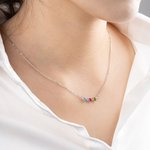 Collana personalizzata con stella a forma di cuore 1-6 pietre di nascita Festa della mamma Regalo di compleanno per lei