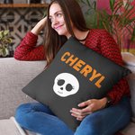 Calavera Personalizada Funda de Almohada con Nombre Fiesta de Halloween Decoración del Hogar Regalo para la Familia