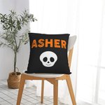 Calavera Personalizada Funda de Almohada con Nombre Fiesta de Halloween Decoración del Hogar Regalo para la Familia