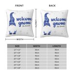 Personalized Cute Blue Gnome Throw Pillow Cover with Name Home Decor Hanukkah Gift for Jewish Family