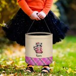 Spersonalizowany wiaderko na cukierki z imieniem i nazwiskiem na Halloween dla chłopców i dziewczynek