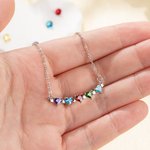 Collana personalizzata con stella a forma di cuore 1-6 pietre di nascita Festa della mamma Regalo di compleanno per lei