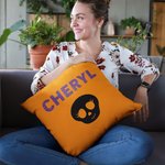 Calavera Personalizada Funda de Almohada con Nombre Fiesta de Halloween Decoración del Hogar Regalo para la Familia