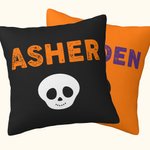 Calavera Personalizada Funda de Almohada con Nombre Fiesta de Halloween Decoración del Hogar Regalo para la Familia