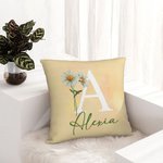 Gepersonaliseerde geboorte bloem initiaal kussenhoes met naam Home Decor Bachelorette Party Gift voor haar 2