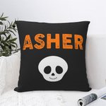Calavera Personalizada Funda de Almohada con Nombre Fiesta de Halloween Decoración del Hogar Regalo para la Familia