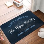 Gepersonaliseerde Happy Hanukkah Star of David Non-slip deurmat met tekst Joods Festival Party Home Decor Gift voor familie Vriend