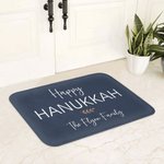 Gepersonaliseerde Happy Hanukkah Olive Branch Non-slip deurmat met tekst Joods Festival Party Home Decor Gift voor familie Vriend