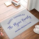 Gepersonaliseerde Happy Hanukkah Star of David Non-slip deurmat met tekst Joods Festival Party Home Decor Gift voor familie Vriend