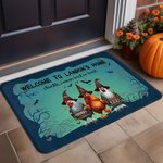 Paillasson Antidérapant Personnalisé avec Texte Design Vache Poule Drôle Citrouille Chauve-souris Décoration de la Maison Cadeau d'Halloween