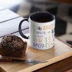 Calabaza Personalizada Nube de Palabras 1-19 Nombres 11oz Taza de Cerámica Regalo de Halloween para la Familia