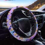 Personalized Dog Cat Portrait Tie-dye Steering Wheel Protective Cover Car Accessories Gift for Driver Pet Lover