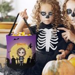 Cestino di caramelle di Halloween personalizzato della strega vampiro con nome Secchiello per dolcetti e scherzetti Regalo di Halloween per bambini
