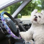 Personalized Dog Cat Portrait Tie-dye Steering Wheel Protective Cover Car Accessories Gift for Driver Pet Lover