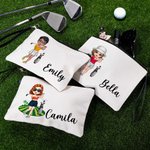 Sac de maquillage de golf personnalisé avec nom Accessoires de golf Cadeau d'anniversaire pour les femmes, les hommes et les amateurs de golf