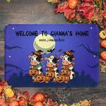 Paillasson Antidérapant Personnalisé avec Texte Design Vache Poule Drôle Citrouille Chauve-souris Décoration de la Maison Cadeau d'Halloween