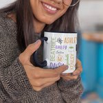 Calabaza Personalizada Nube de Palabras 1-19 Nombres 11oz Taza de Cerámica Regalo de Halloween para la Familia