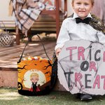 Cestino di caramelle di Halloween personalizzato della strega vampiro con nome Secchiello per dolcetti e scherzetti Regalo di Halloween per bambini