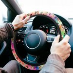 Personalized Dog Cat Portrait Tie-dye Steering Wheel Protective Cover Car Accessories Gift for Driver Pet Lover